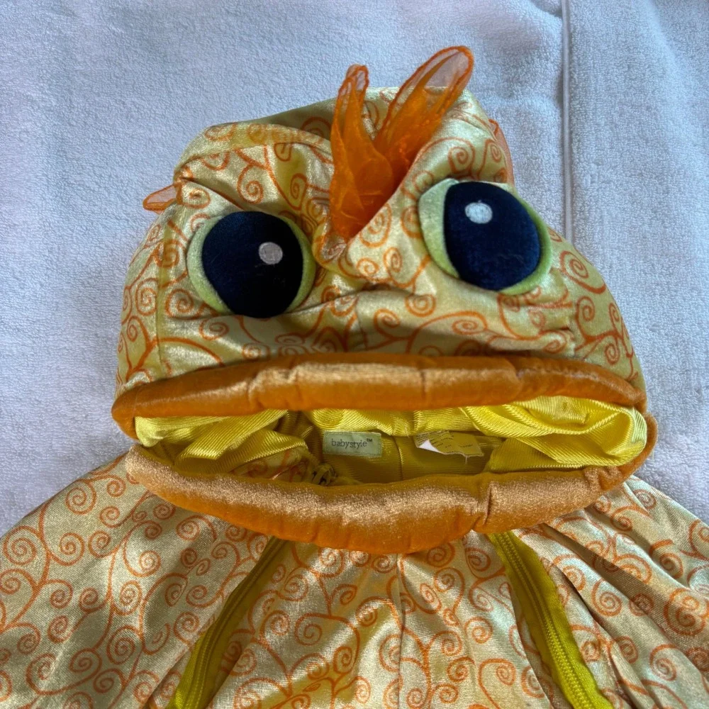 Vintage BabyStyle Gold Fish Costume 2T Hooded Jumpsuit Halloween Orange Bright‎